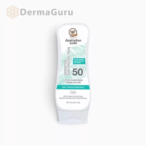 Australian Gold Sensitive Sun Protection Lotion SPF 50, sunscreen body lotion, 237 ml