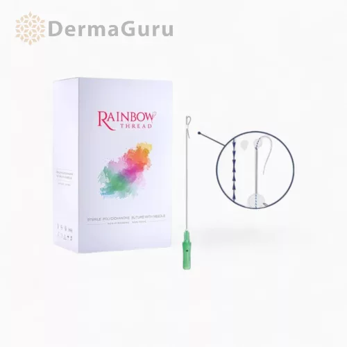 Rainbow Thread Heart Lift, bio thread for facial contouring and volume lifting, 19G/100/185, 100 threads (5 packs x 20 pcs)