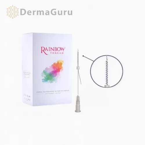 Rainbow Thread Screw, spiral bio thread for face lifting and contouring, 29G/50/80, 100 threads (5 packs x 20 pcs)